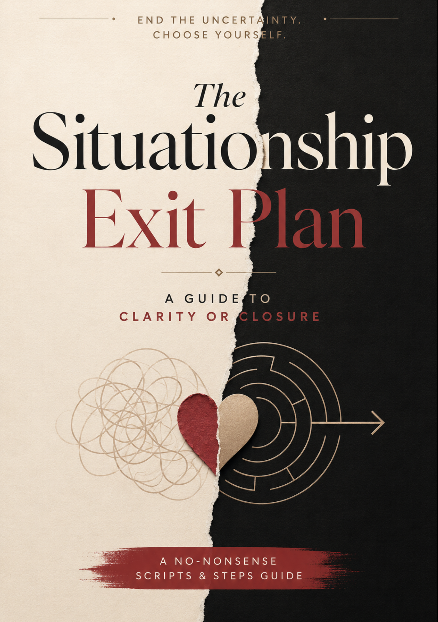 Book cover of 'The Situationship Exit Plan' with design elements and text.